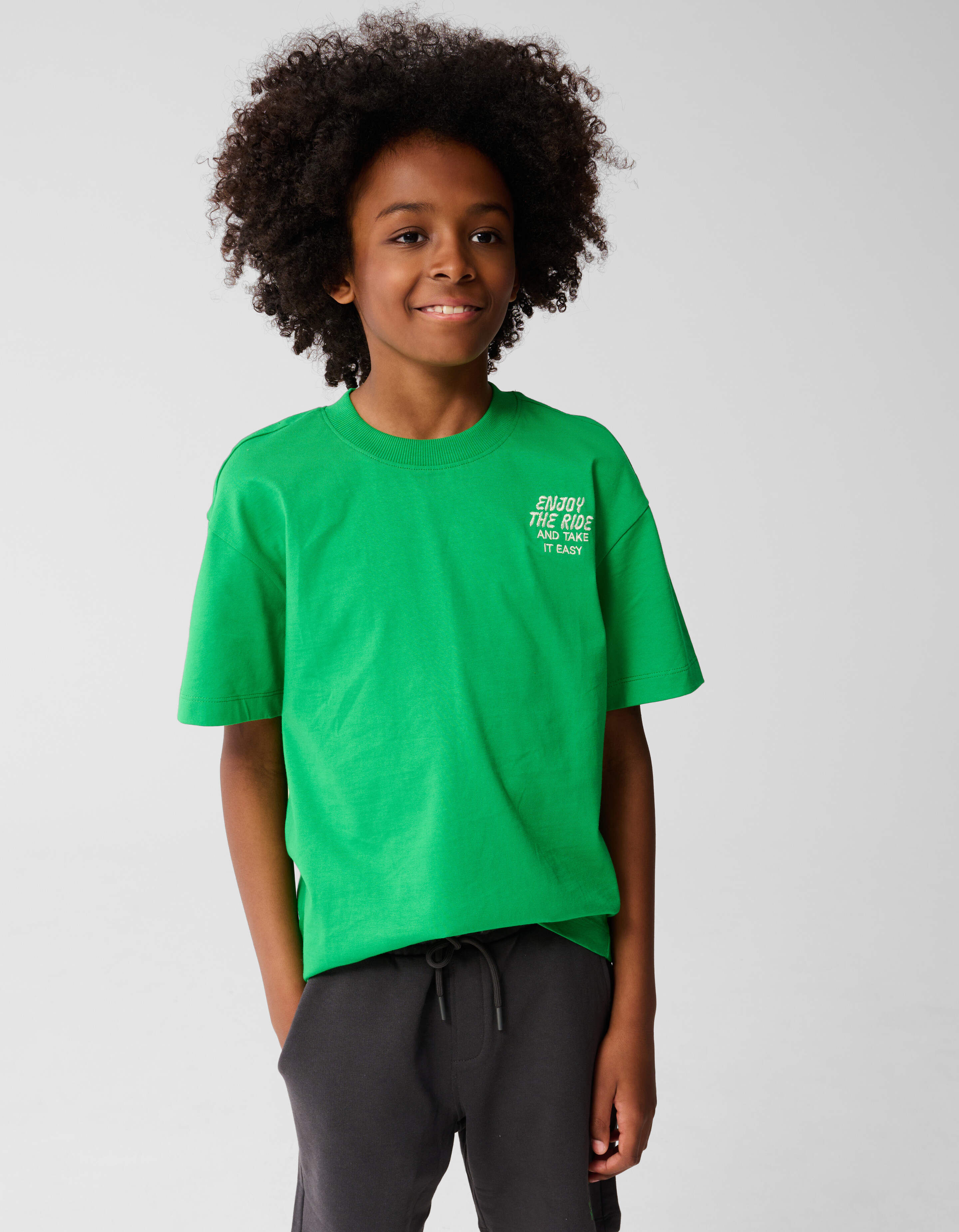 Text-T-Shirt Grün SHOEBY BOYS