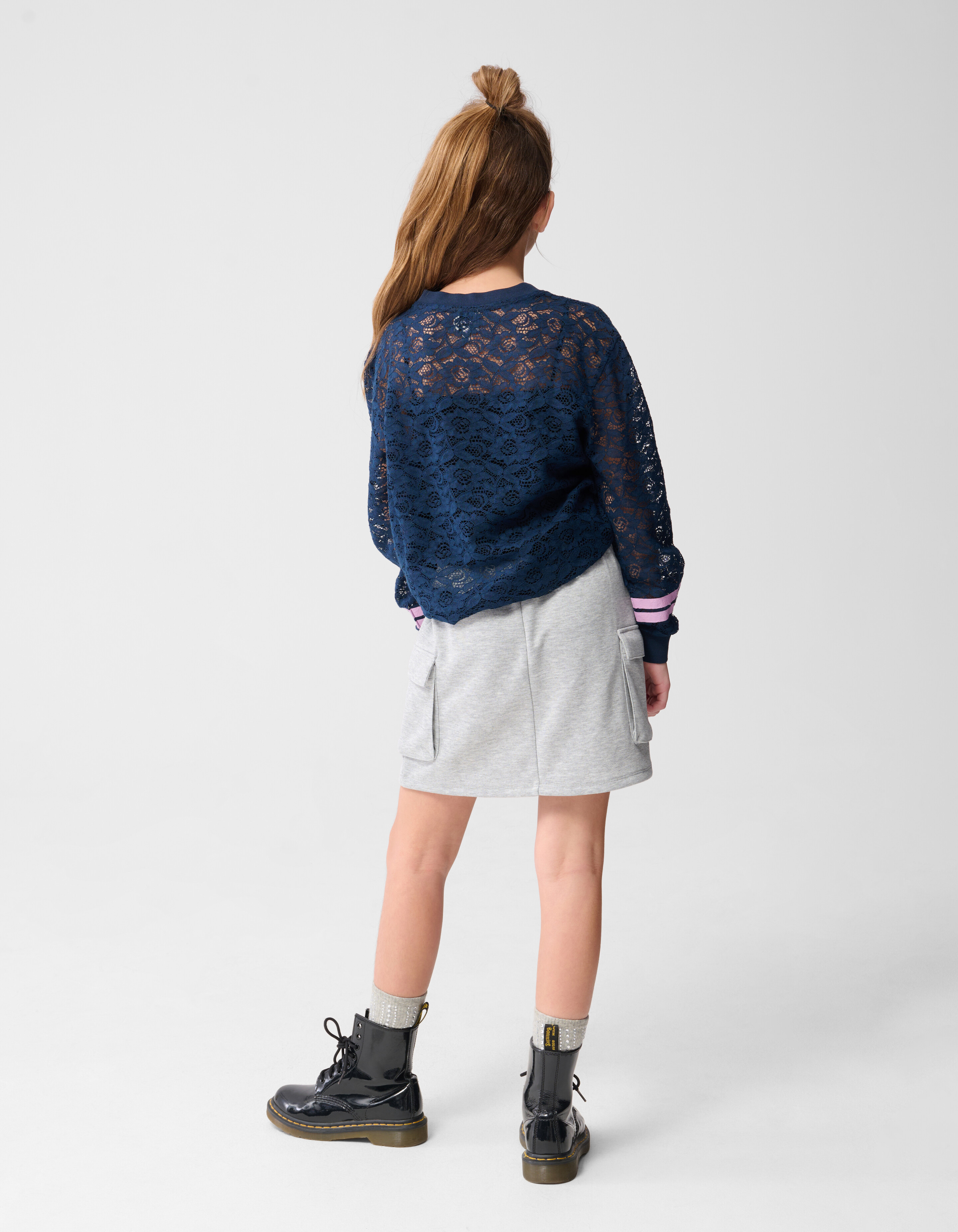 Baseball-Top mit Spitze, dunkelblau SHOEBY GIRLS