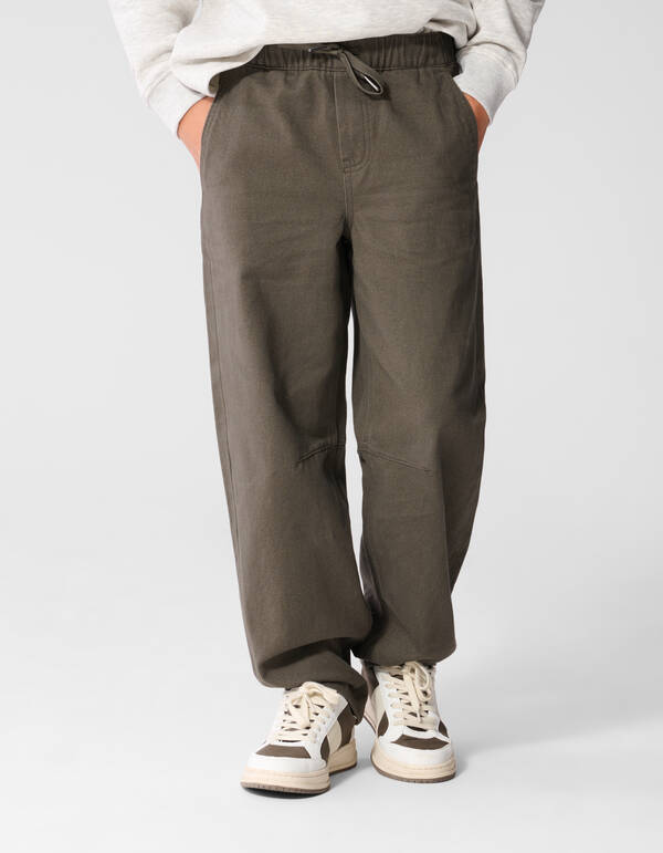 Twill Barrel Fit Hose Dunkelgr&uuml;n SHOEBY BOYS
