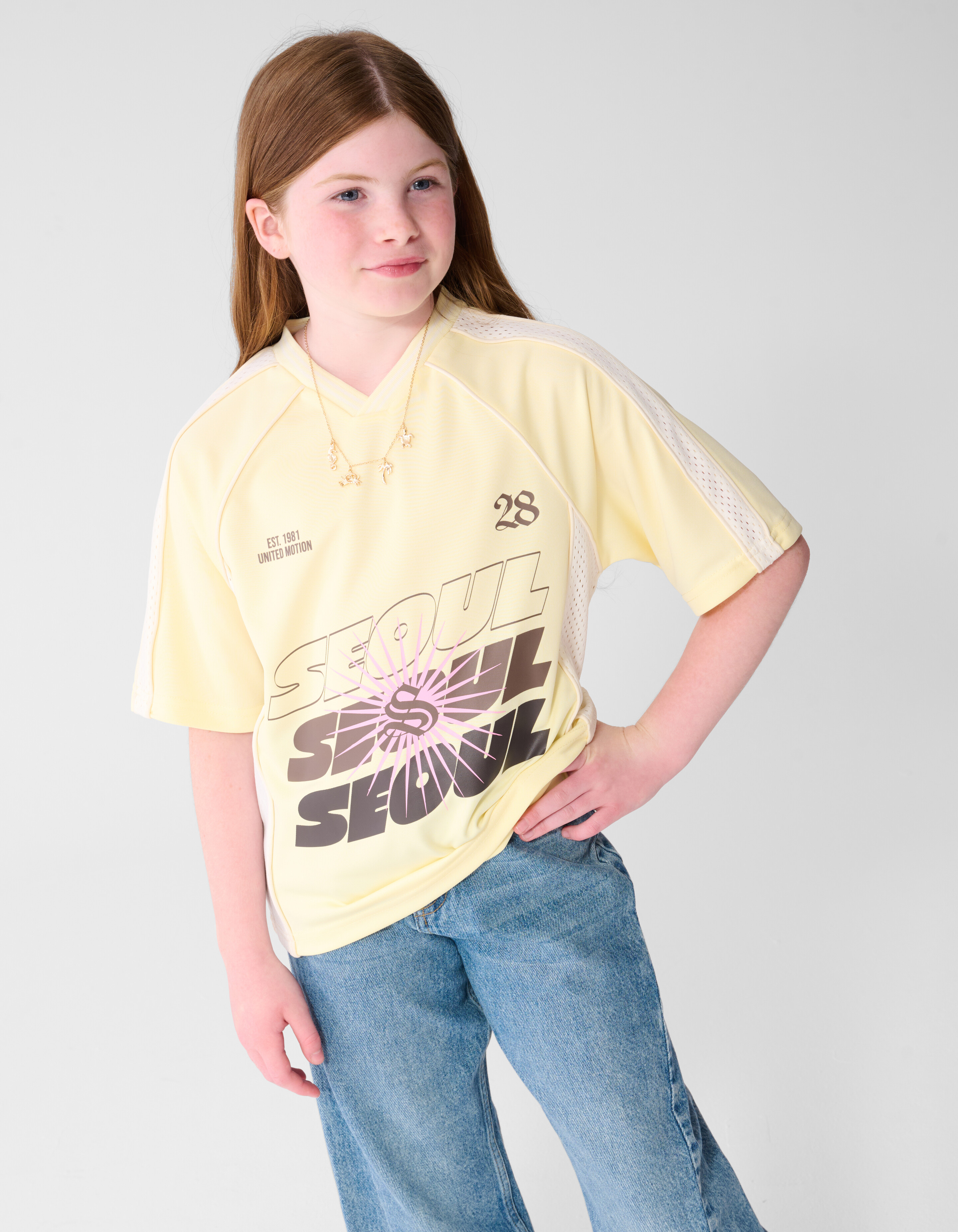Seoul Baseball-T-Shirt Hellgelb SHOEBY GIRLS