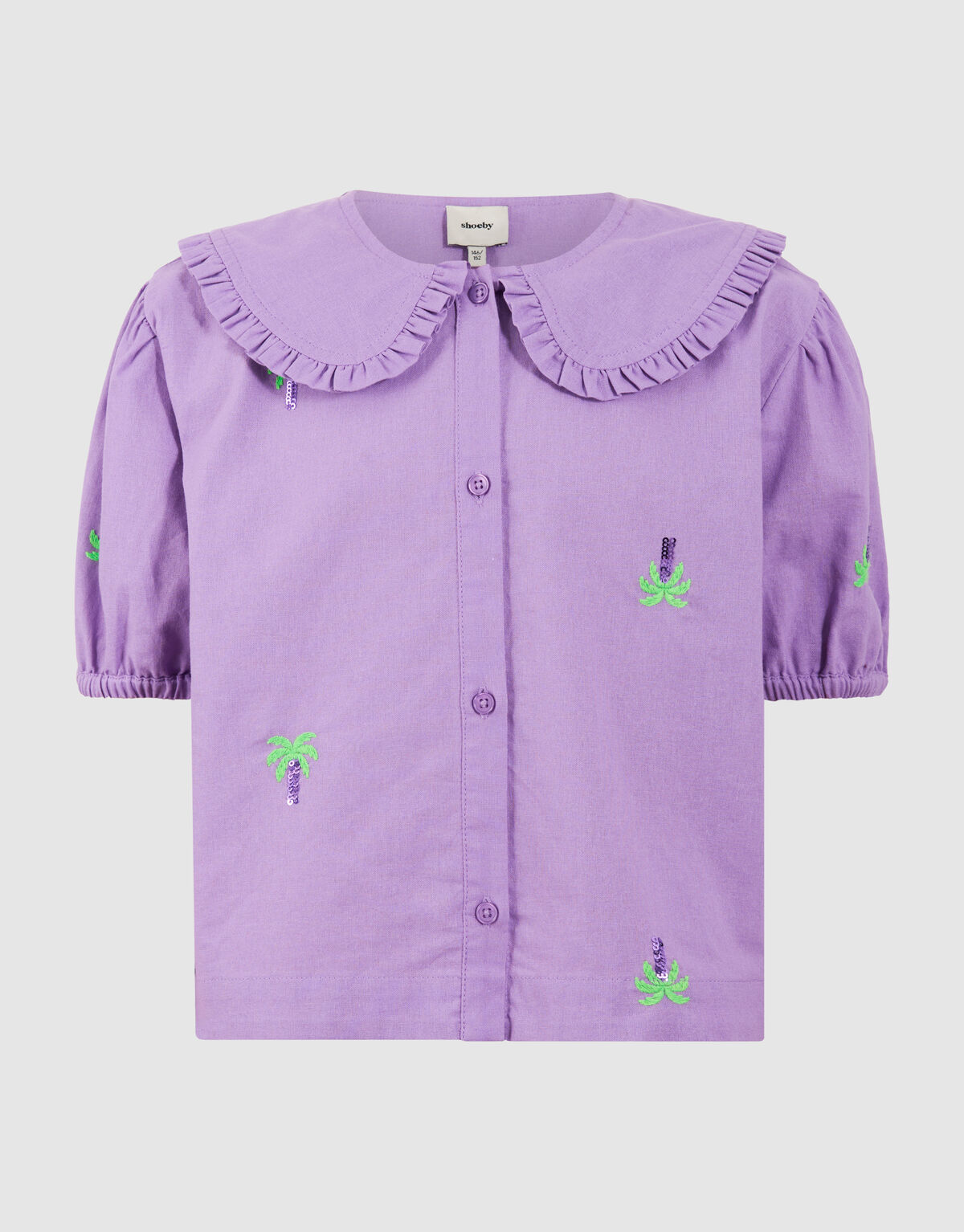 Palmen-Stickerei-Bluse Lila SHOEBY GIRLS