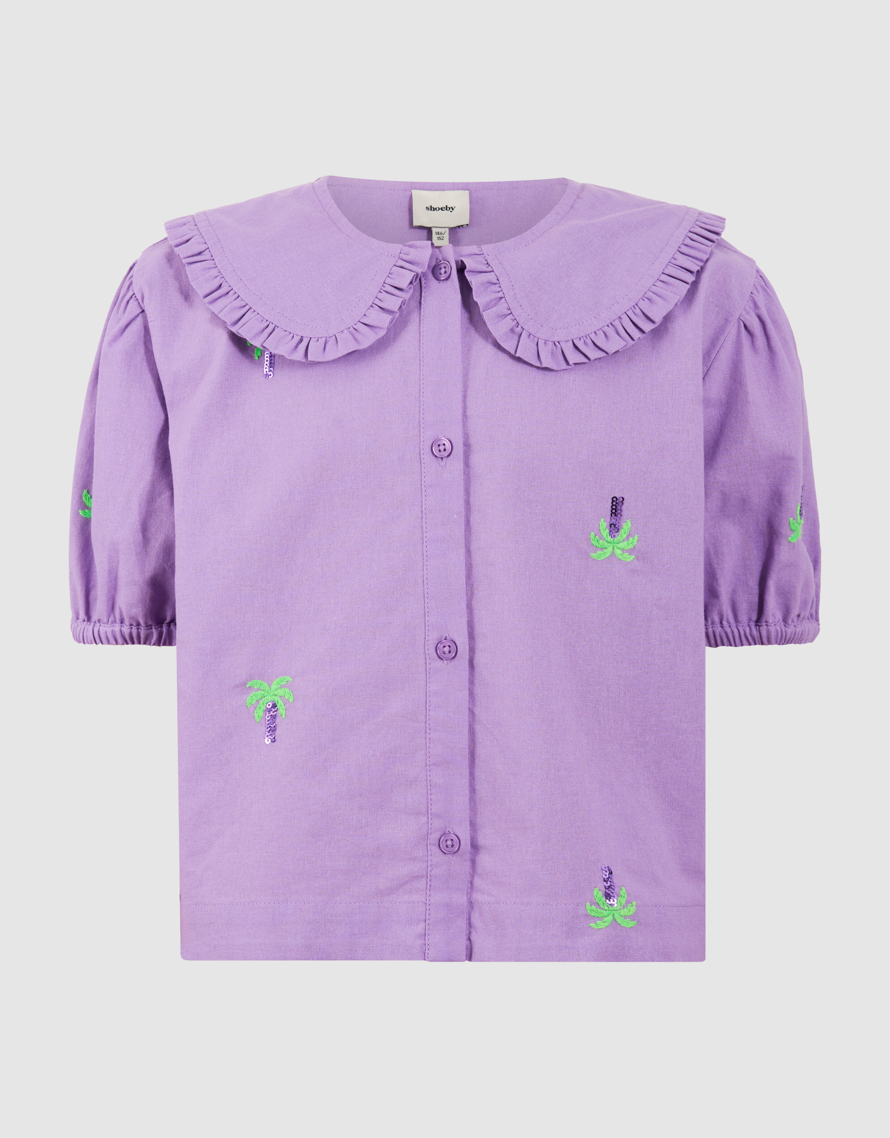 Palmen-Stickerei-Bluse Lila SHOEBY GIRLS