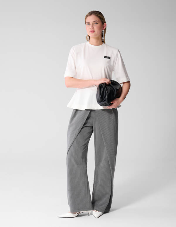 Peplum T-Shirt Wei&szlig; SHOEBY WOMEN