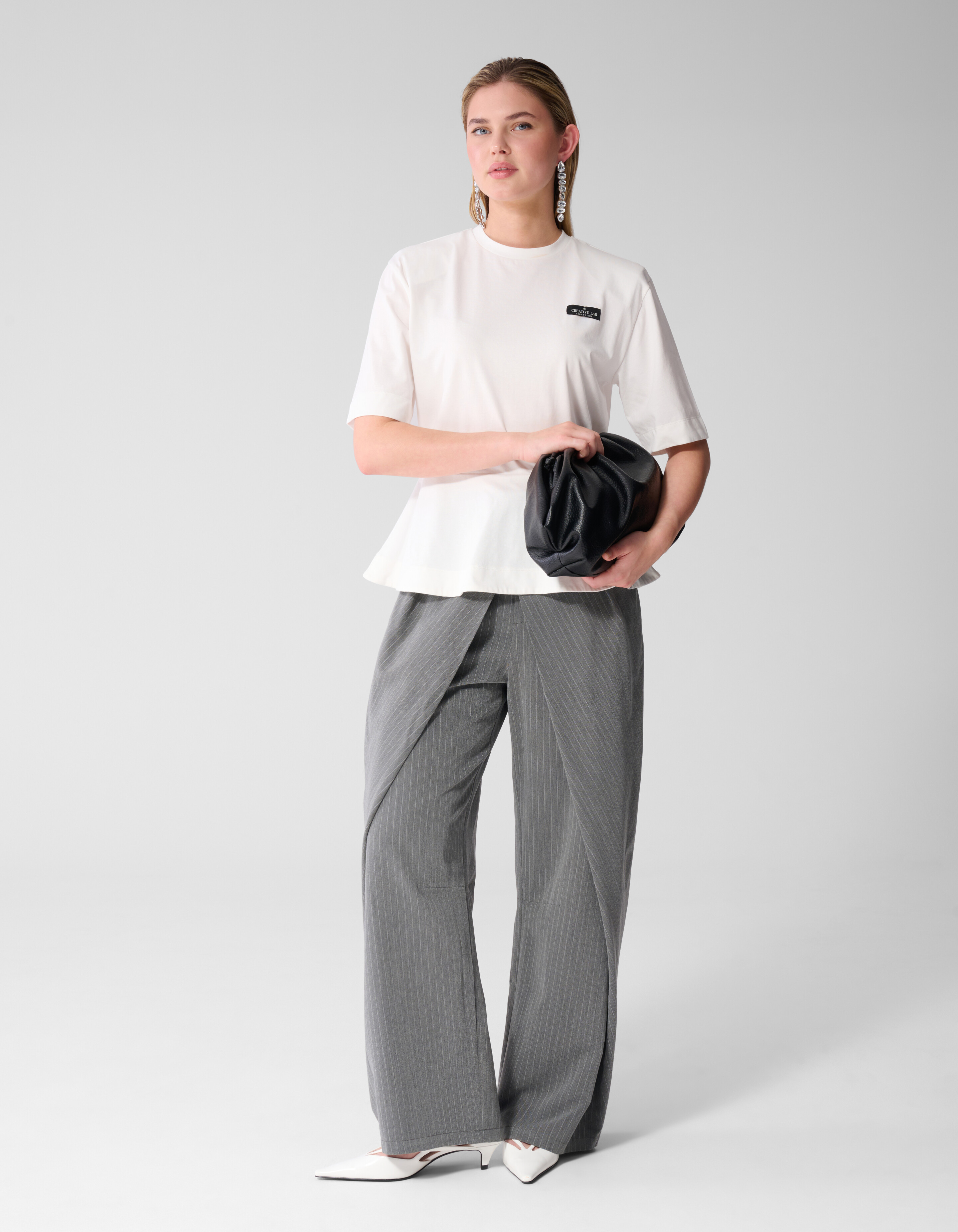 Peplum T-Shirt Wei&szlig; SHOEBY WOMEN