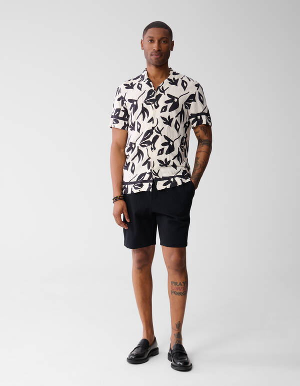 Gebl&uuml;mtes Leinenhemd Off White SHOEBY MEN