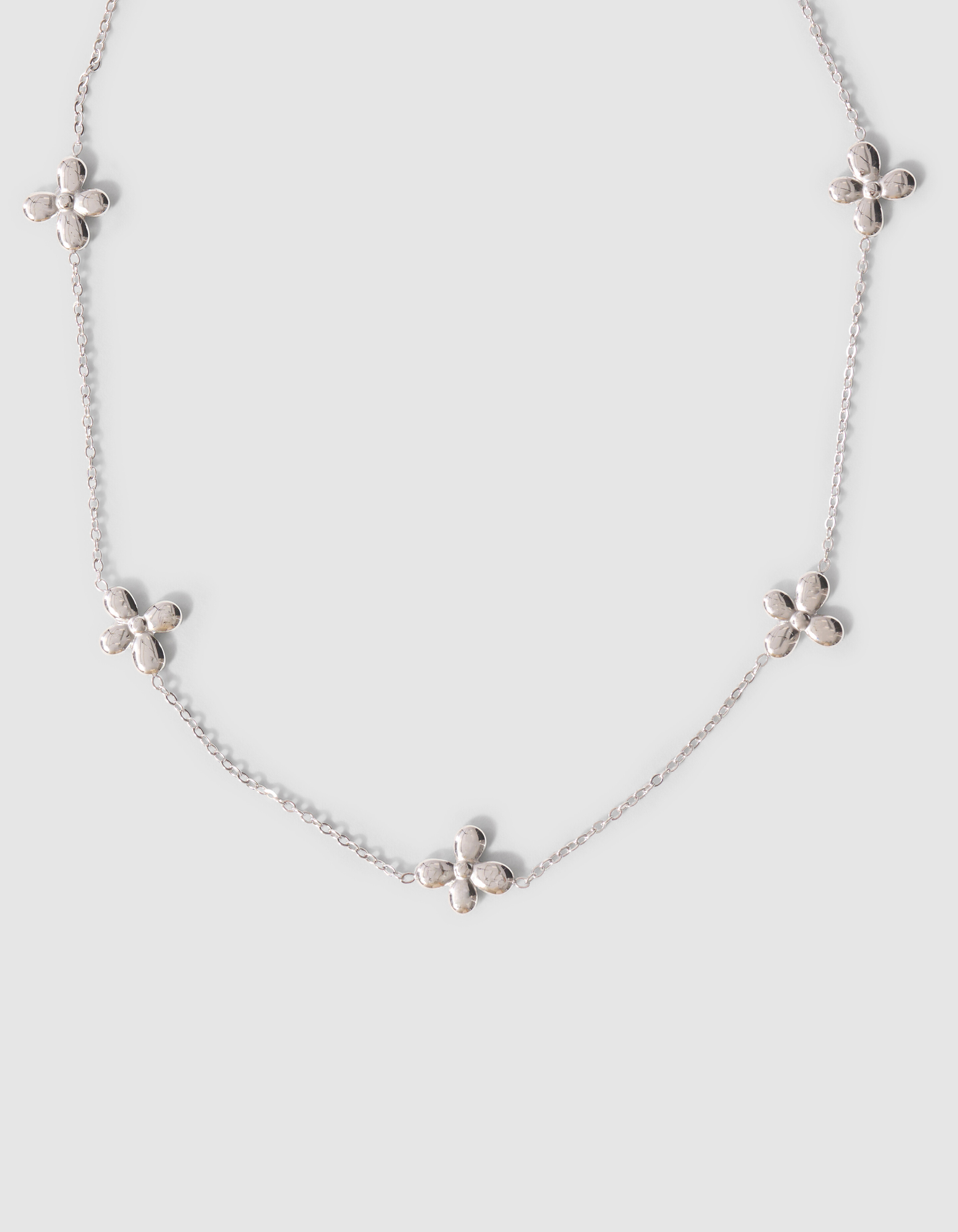 Kleine Blumenkette Silber SHOEBY ACCESSOIRES