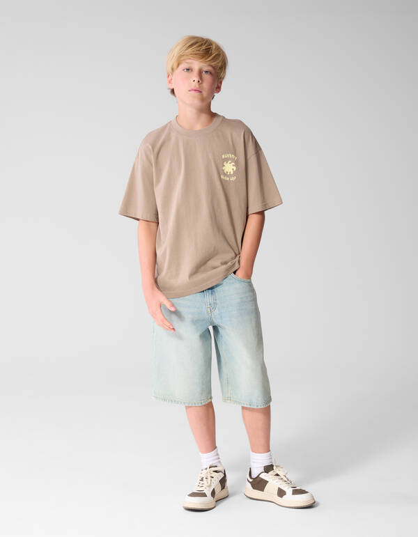 Sunny Side Artwork T-Shirt Taupe SHOEBY BOYS