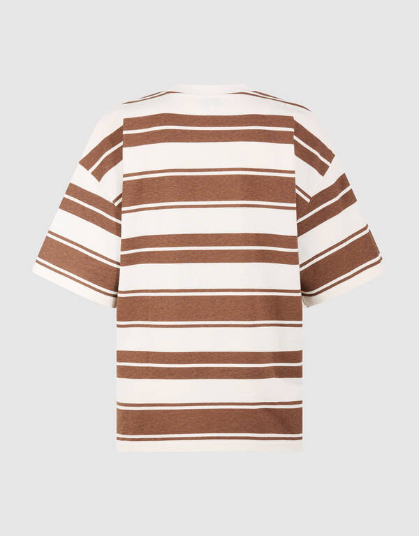 Gestreiftes Kunstwerk T-Shirt Braun SHOEBY WOMEN