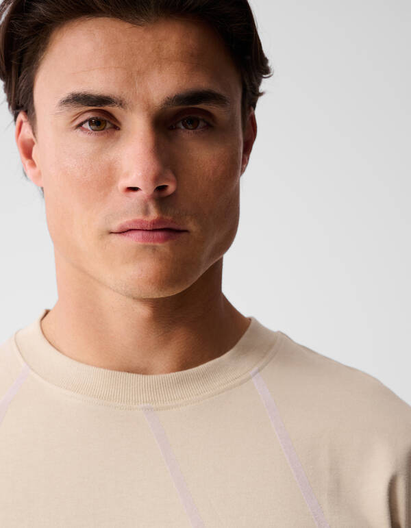 Flock Line Kunstwerk T-shirt Zand SHOEBY MEN