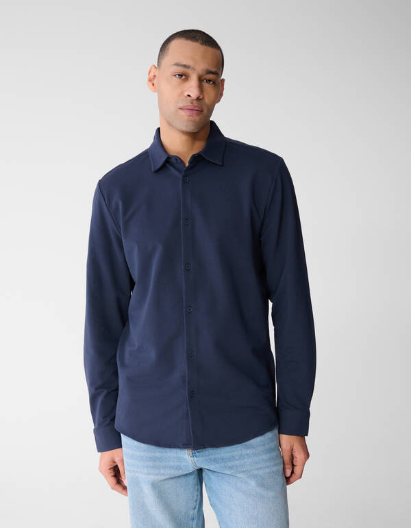 Jersey Langarmshirt Dunkelblau SHOEBY MEN