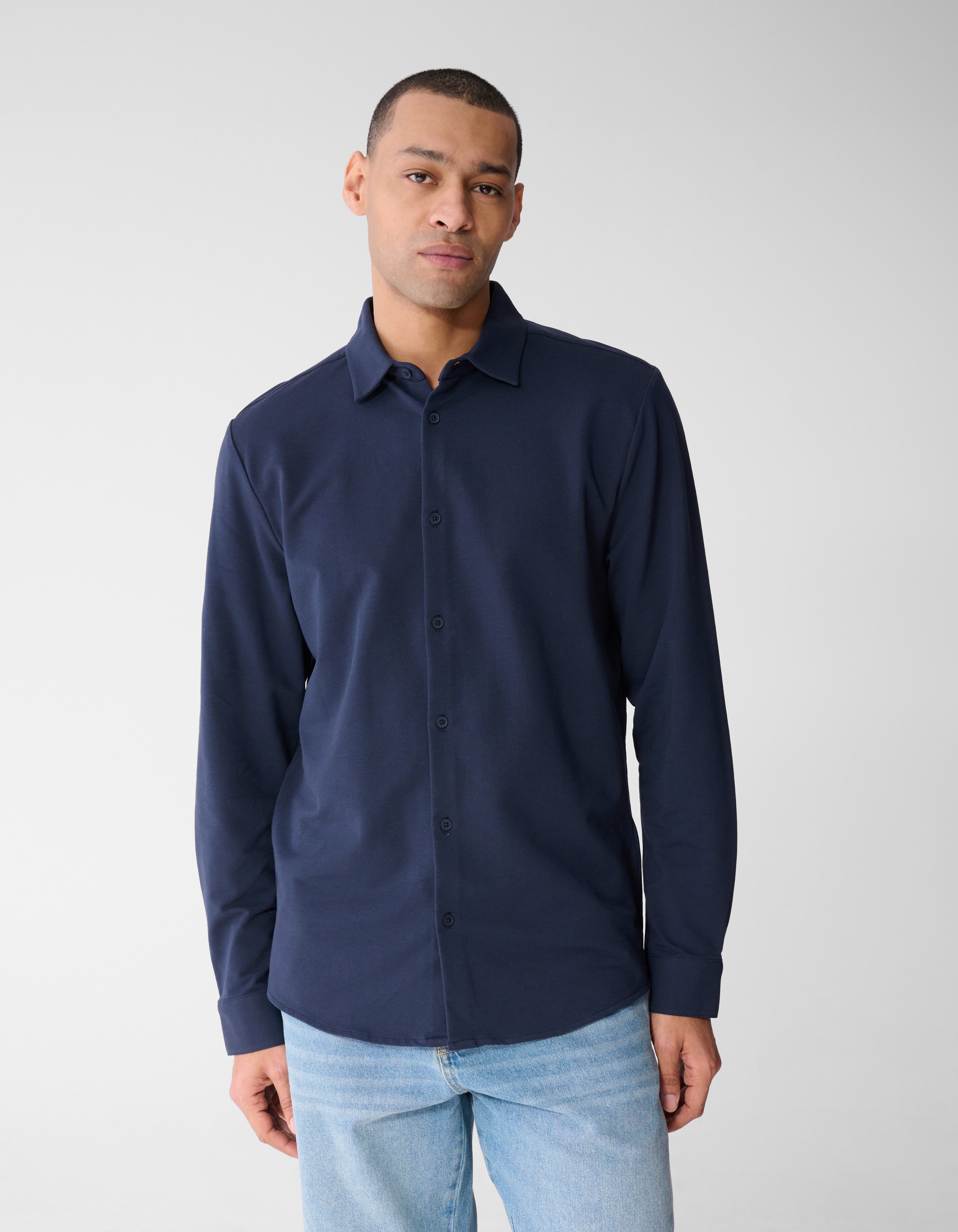 Jersey Langarmshirt Dunkelblau SHOEBY MEN