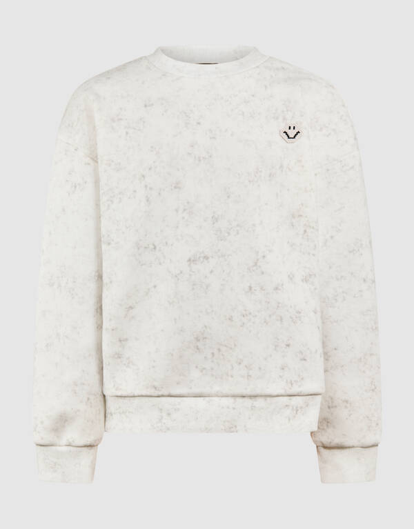 Bedruckter Smiley-Kunstpullover Wei&szlig; SHOEBY BOYS