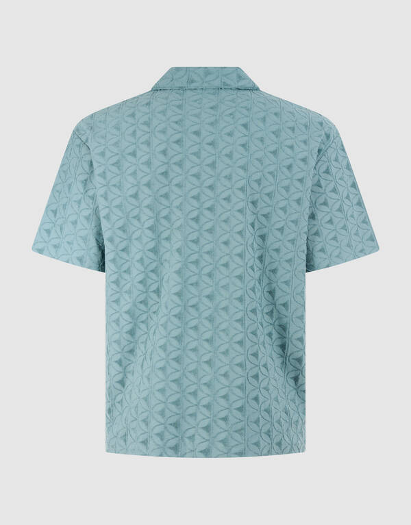 Logo-Frottee-Overshirt, Dunkelgr&uuml;n SHOEBY MEN