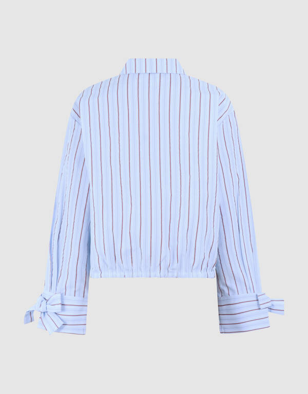Nadelstreifen-Bluse mit Strasssteinen Hellblau SHOEBY GIRLS