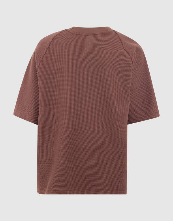 Waffelstruktur T-Shirt Dunkelbraun SHOEBY BOYS