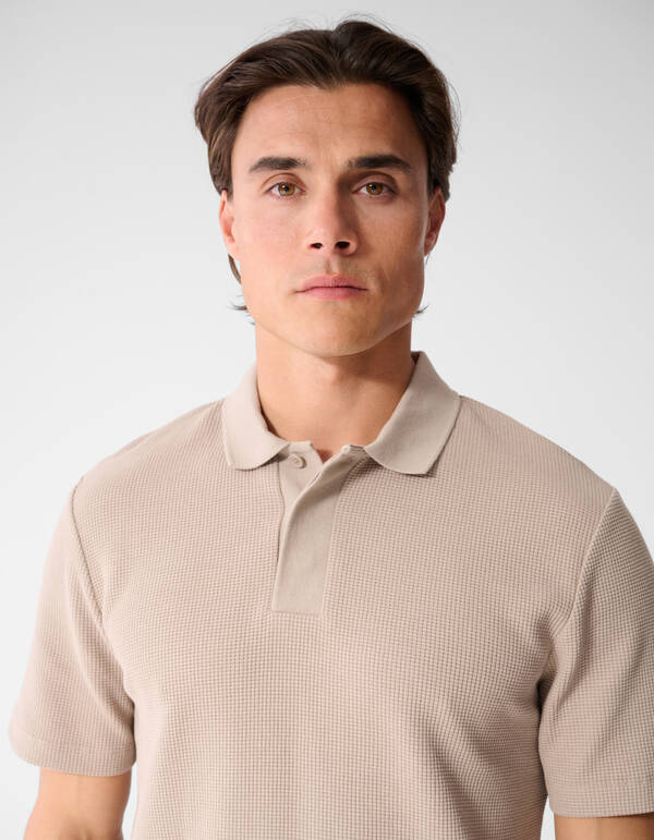 Waffel Polo Hellbraun SHOEBY MEN