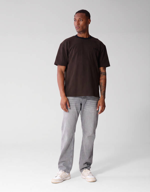 Wabenmuster-T-Shirt Dunkelbraun SHOEBY MEN