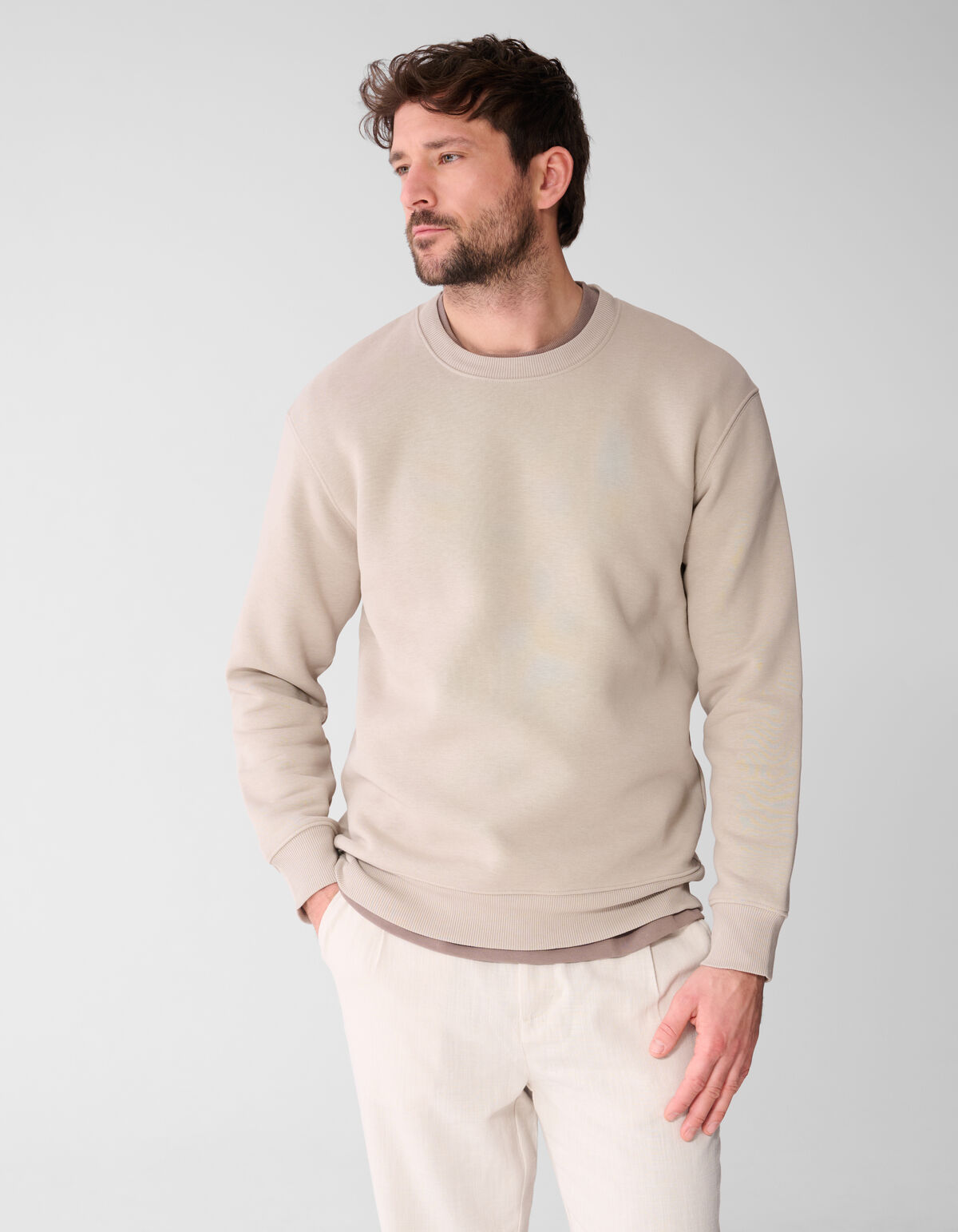 Rib Spark Sweater Hellbraun SHOEBY MEN