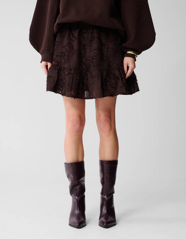 R&uuml;schen-Minirock Dunkelbraun SHOEBY WOMEN