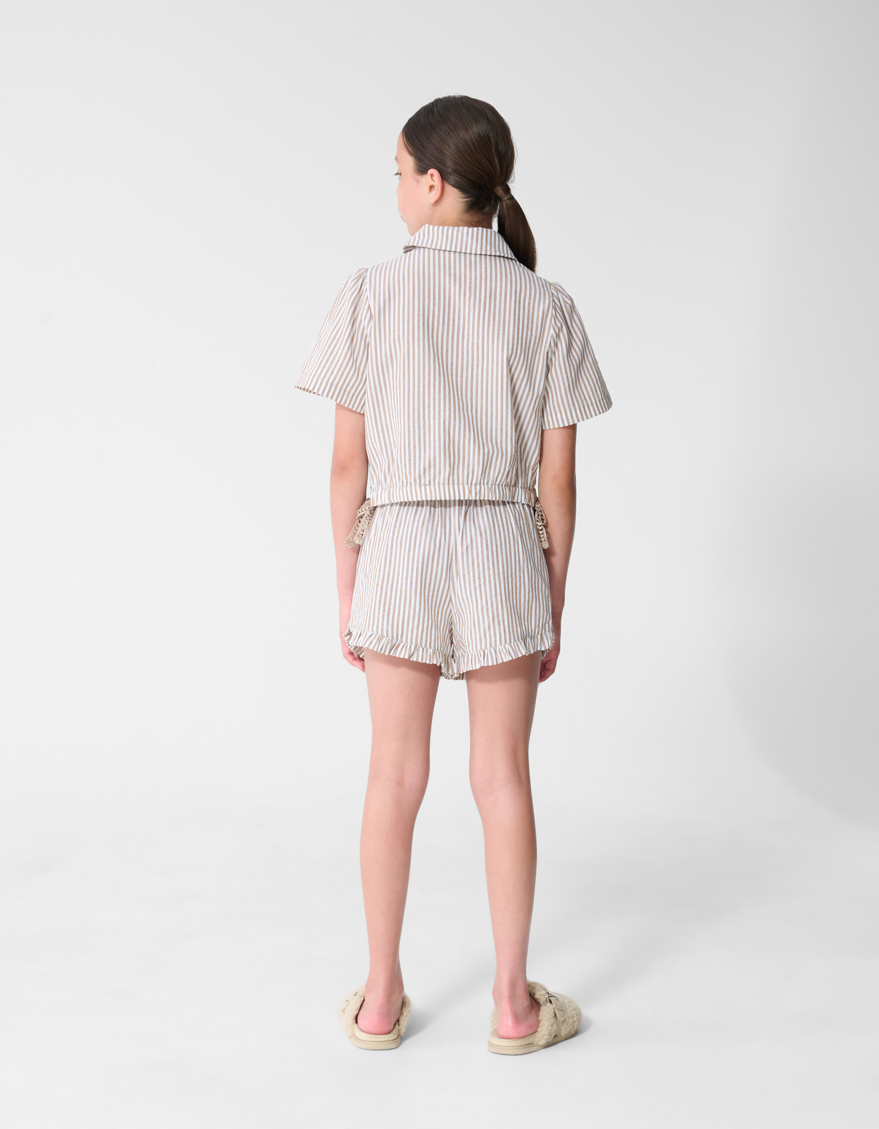 Nadelstreifenstickerei-Bluse Braun SHOEBY GIRLS