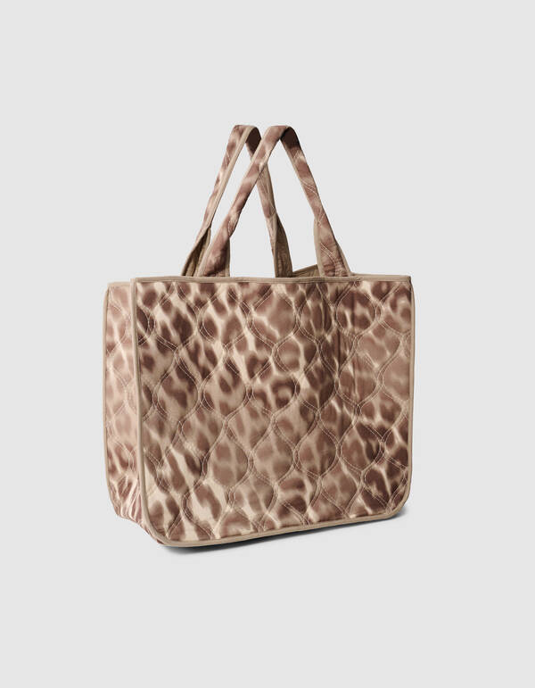 Gesteppte Leoparden-Shopper Hellbraun SHOEBY ACCESSOIRES