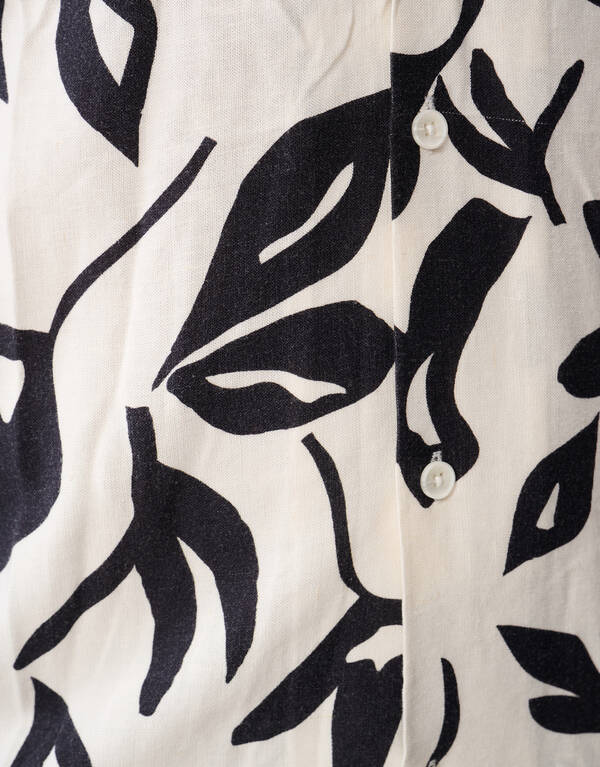 Gebl&uuml;mtes Leinenhemd Off White SHOEBY MEN