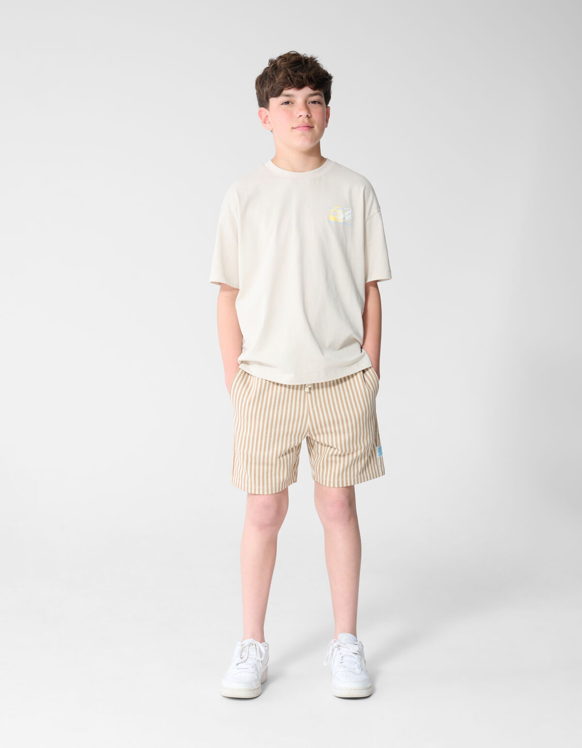 Gestreift Kurz Beige SHOEBY BOYS