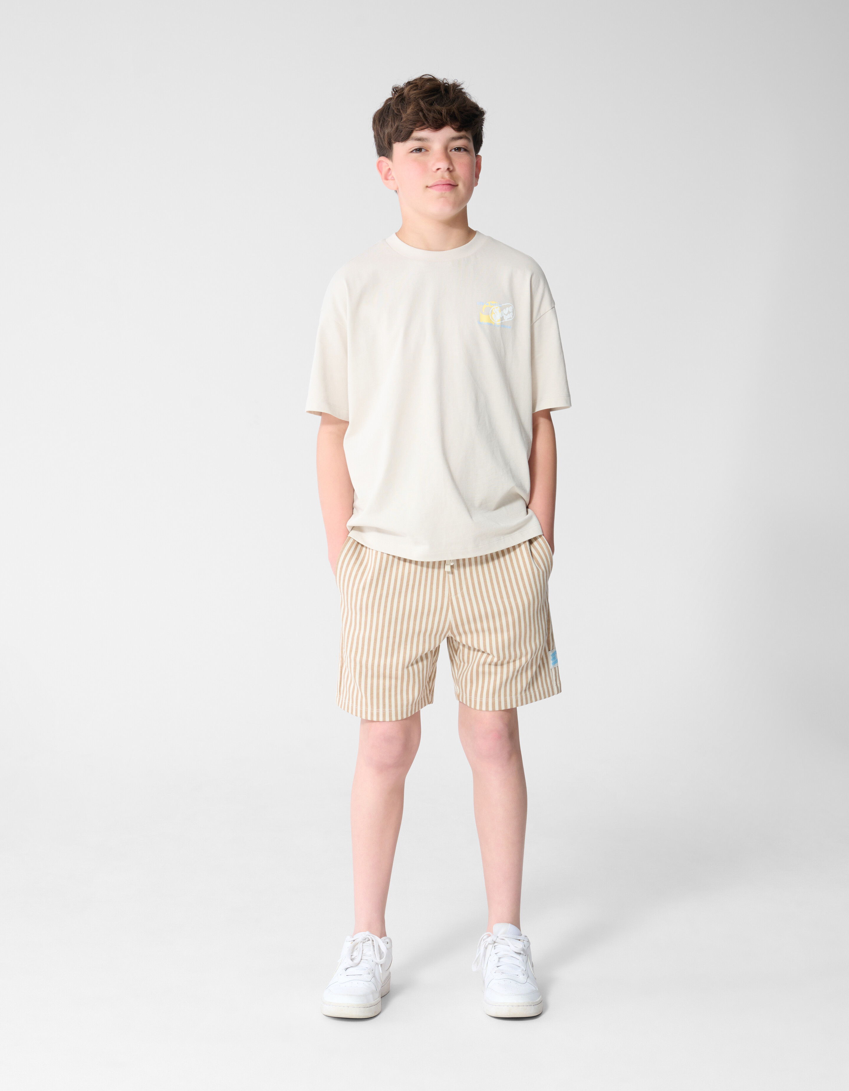 Gestreift Kurz Beige SHOEBY BOYS