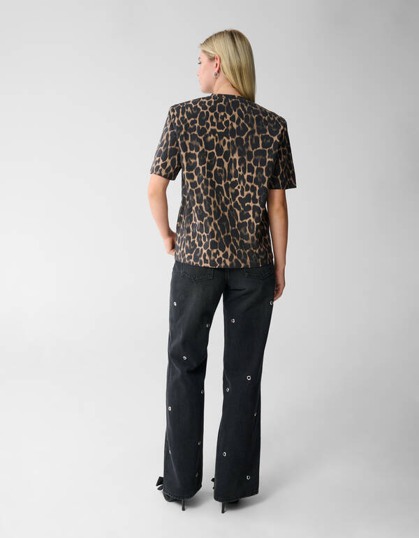 Leopard Padded T-Shirt Braun SHOEBY WOMEN