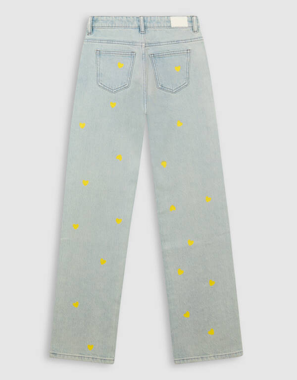 Rhinestone Heart breite Jeans gebleicht SHOEBY GIRLS