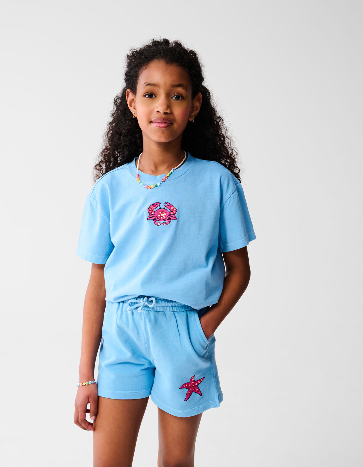 Krabbe Artwork T-Shirt Blau SHOEBY GIRLS