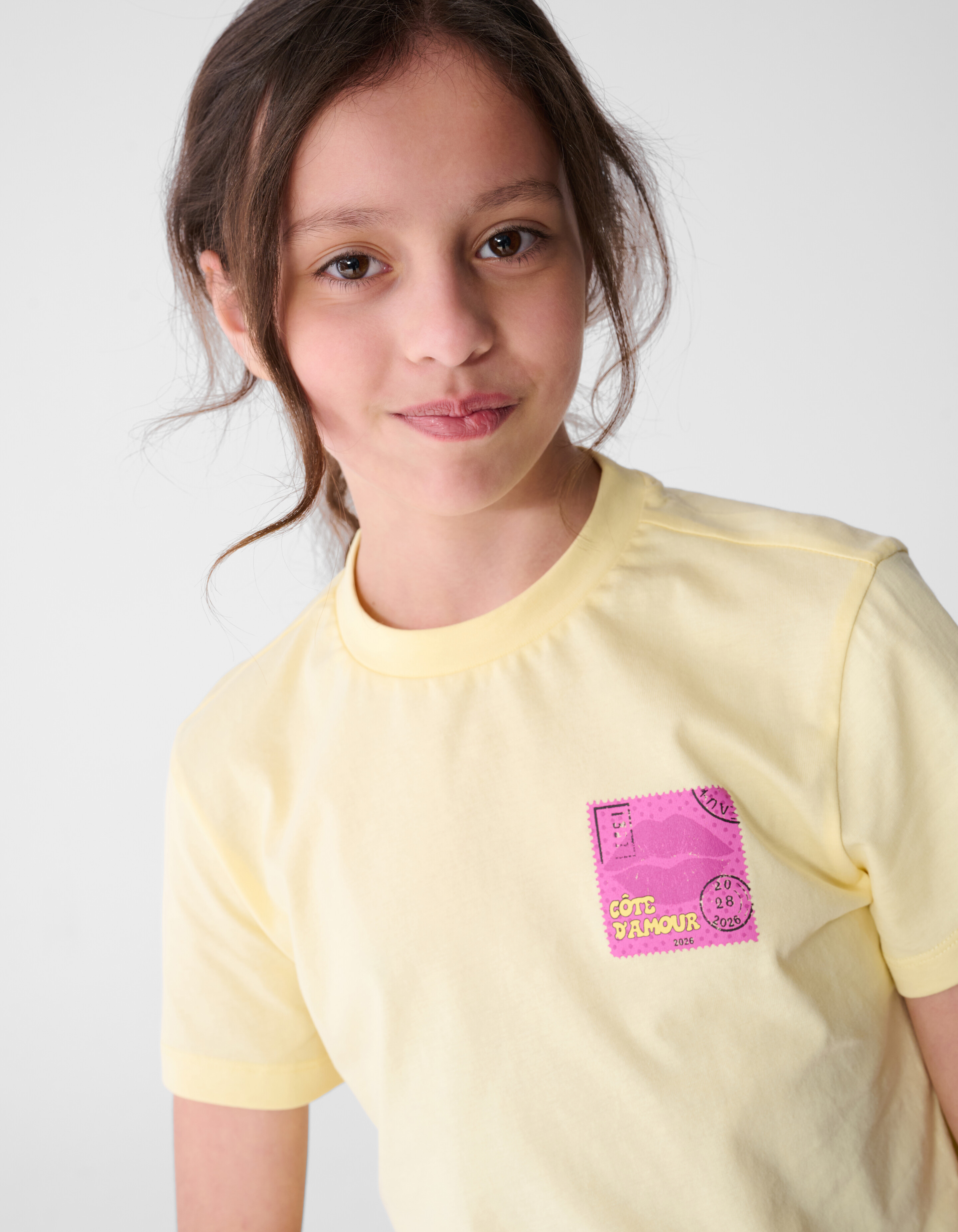 Postmarken-Kunst T-Shirt Hellgelb SHOEBY GIRLS