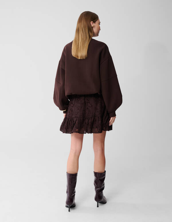 R&uuml;schen-Minirock Dunkelbraun SHOEBY WOMEN