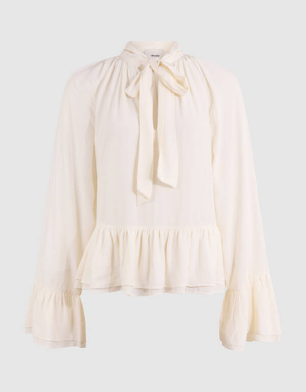 Volant Bluse Off-White SHOEBY WOMEN