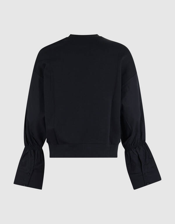 Poplin Sleeve Sweater Zwart SHOEBY WOMEN