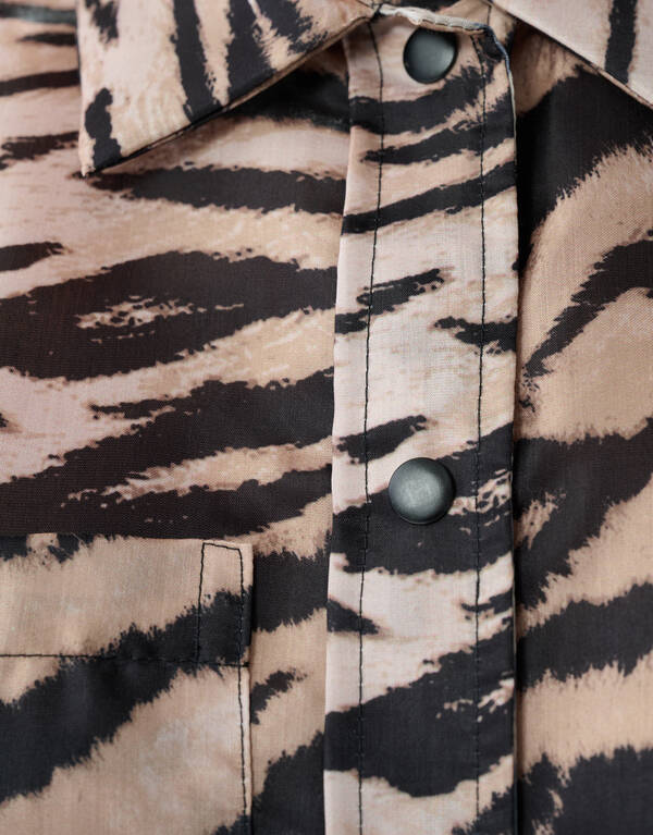 Cropped Tiger Bluse Braun SHOEBY WOMEN