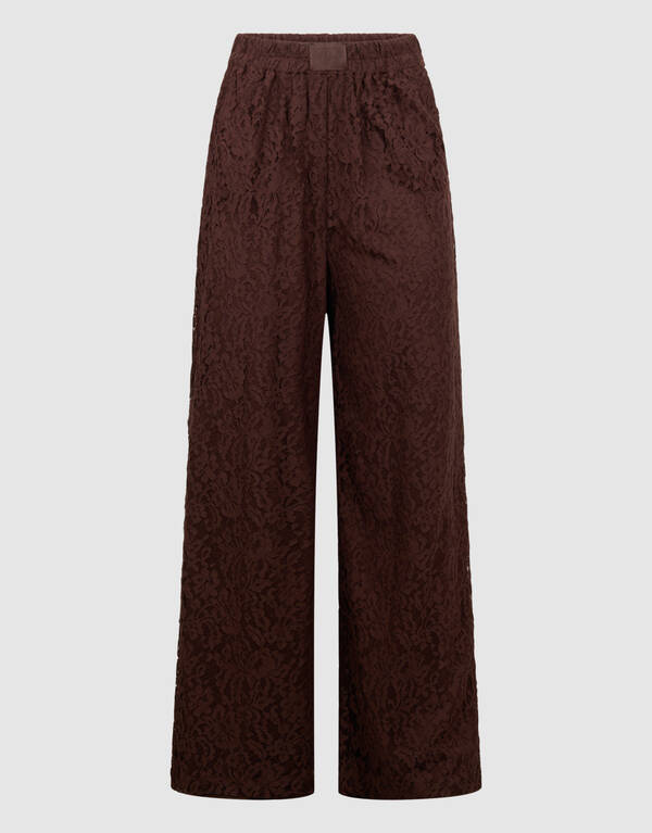 Braune Spitzenhose mit weitem Bein SHOEBY WOMEN