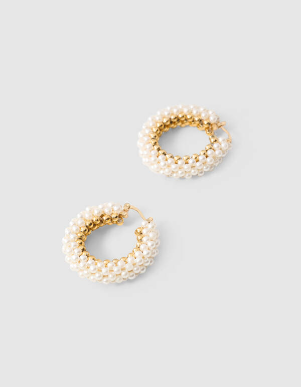 Perlencreolen in Cremewei&szlig; SHOEBY ACCESSOIRES