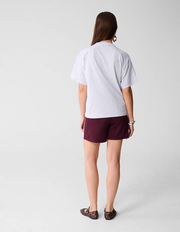 &Uuml;bergro&szlig;es Le Club Artwork T-shirt Hellgrau SHOEBY WOMEN