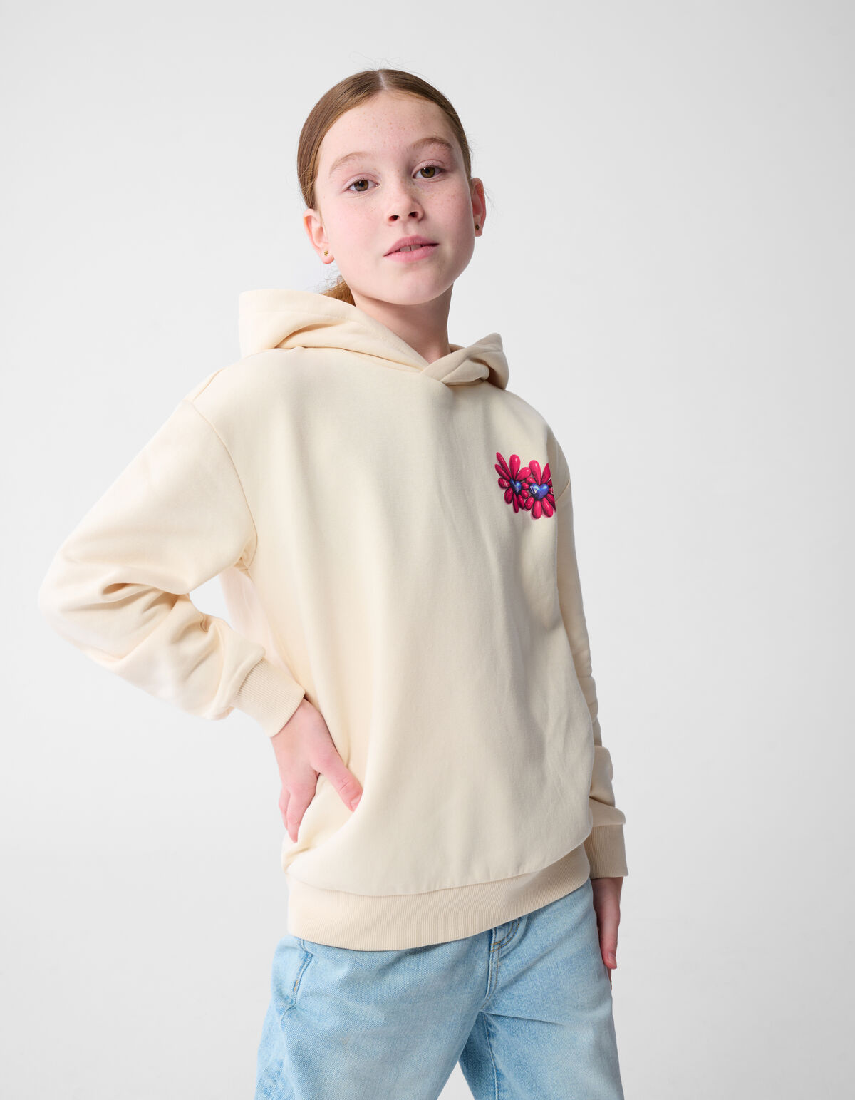 Hoodie mit Blumenmuster, Off-White SHOEBY GIRLS
