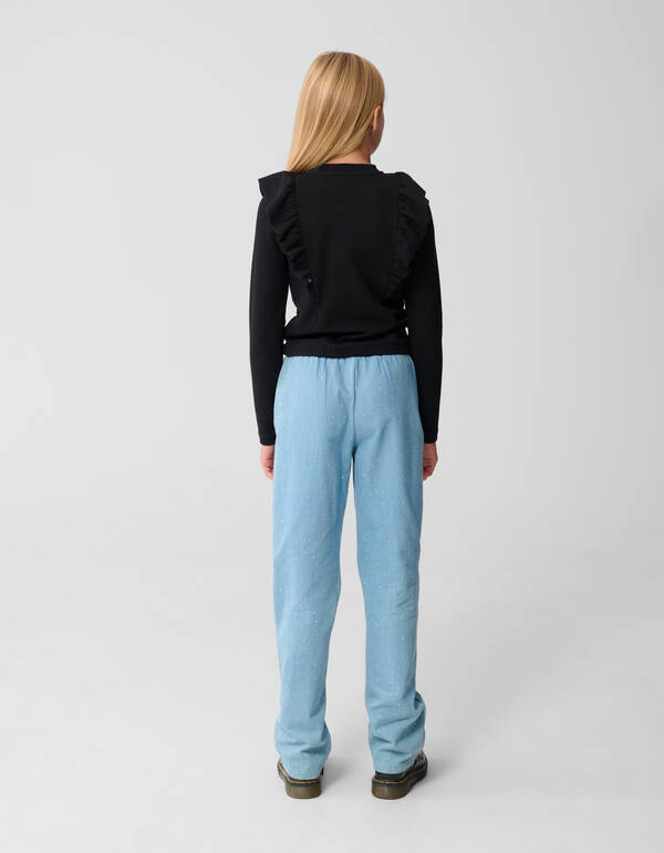 Strass Weite Beinform Hose Blau SHOEBY GIRLS