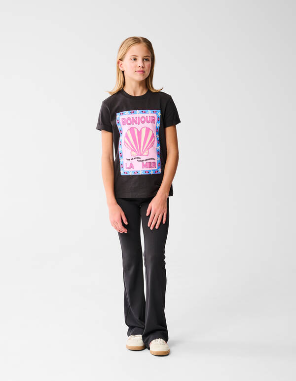 Ripp-Leggings mit ausgestelltem Bein Dunkelgrau SHOEBY GIRLS