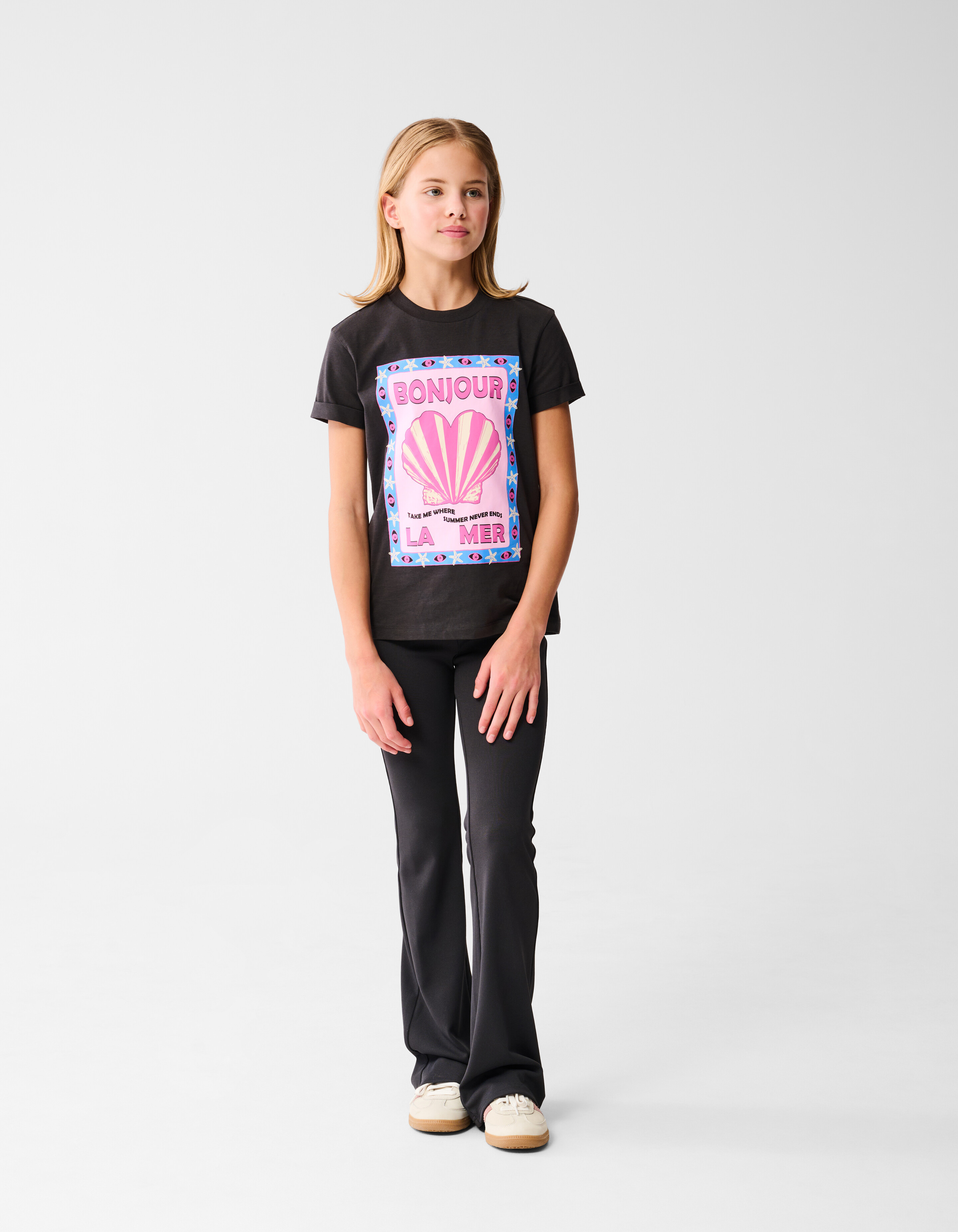 Ripp-Leggings mit ausgestelltem Bein Dunkelgrau SHOEBY GIRLS