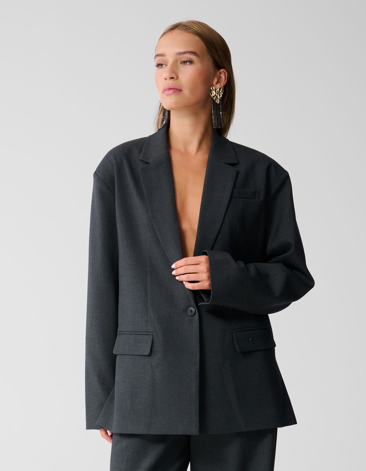 Übergroßer Blazer Dunkelgrau SHOEBY WOMEN