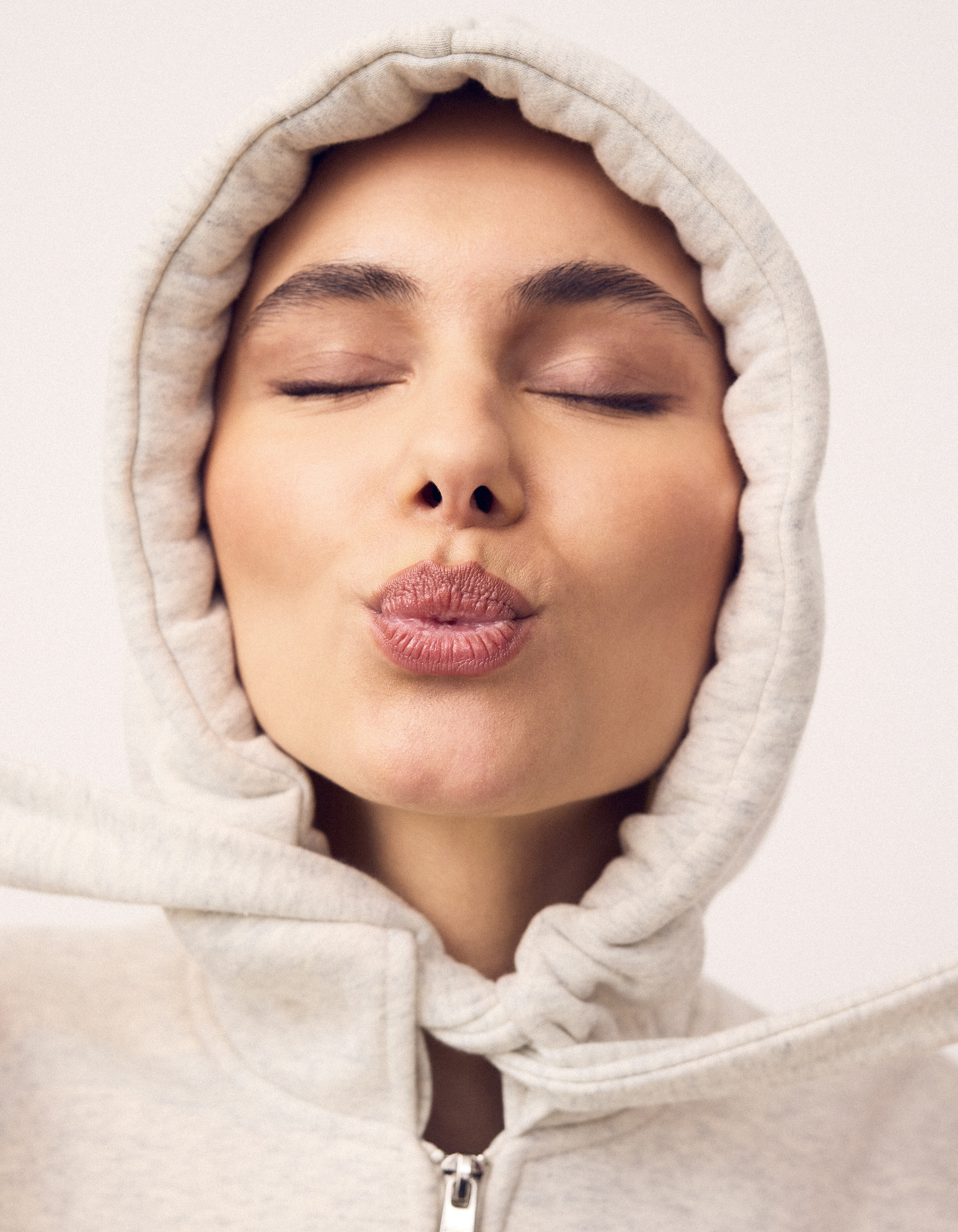 Oversized Hoodie-Weste Hellgrau SHOEBY WOMEN