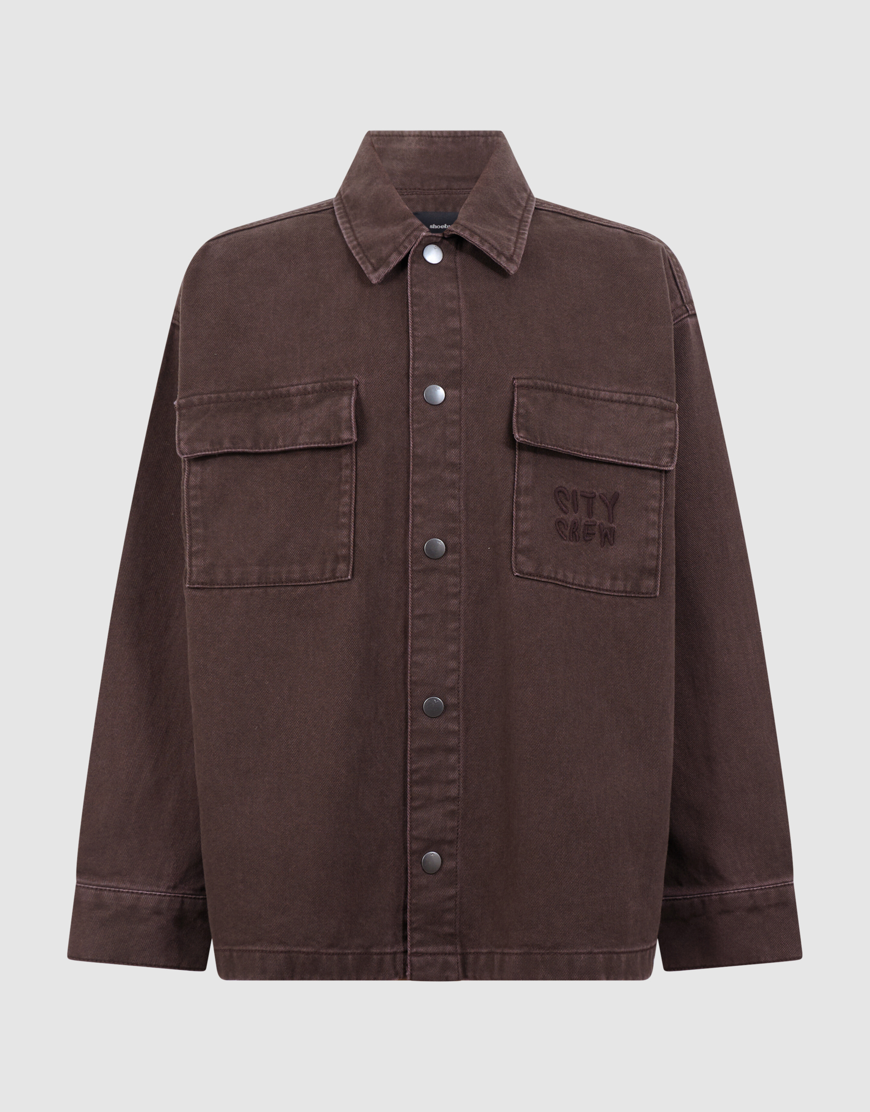Oversized-Denim-Overshirt Dunkelbraun SHOEBY BOYS