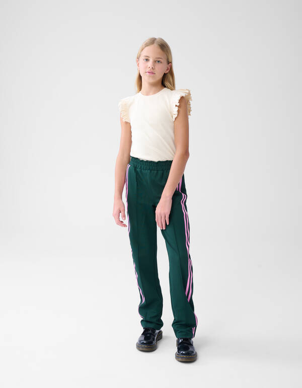 Ruffle Rib Top Off White SHOEBY GIRLS