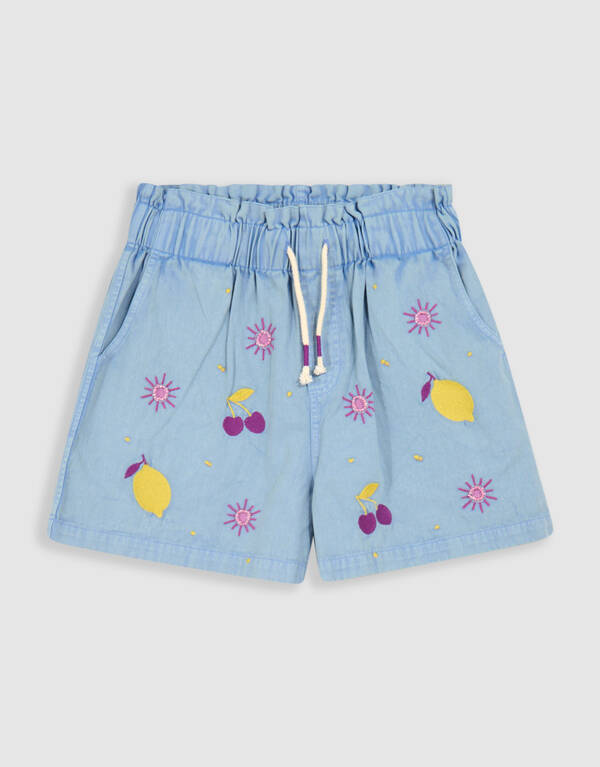 Obst Kunstwerk Twill Short Blau SHOEBY GIRLS