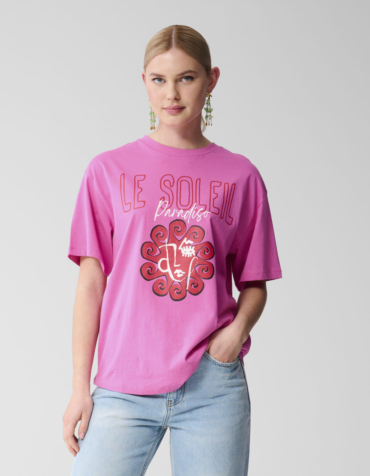 Le Soleil Kunstwerk T-shirt Rosa SHOEBY WOMEN