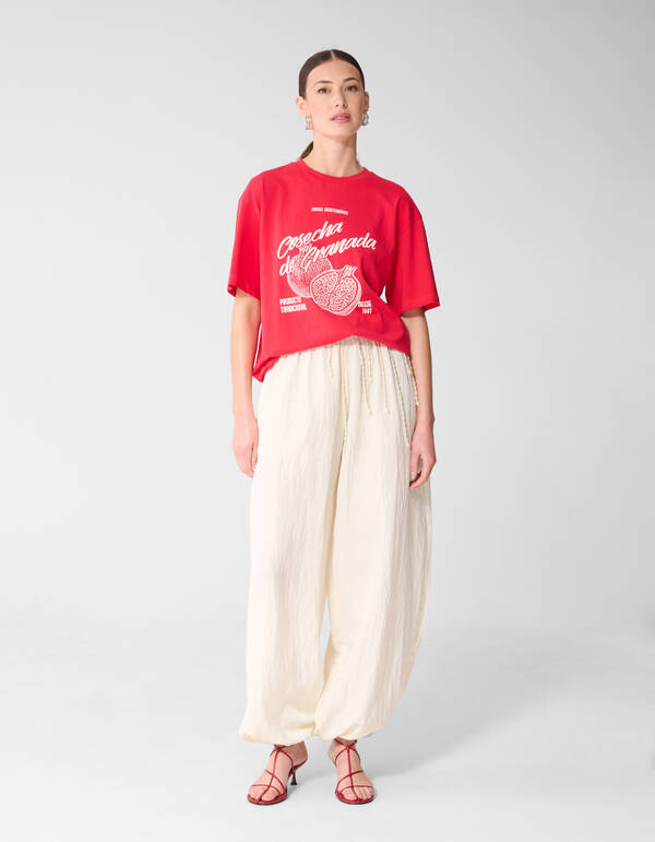Granada Artwork T-Shirt Rot SHOEBY WOMEN